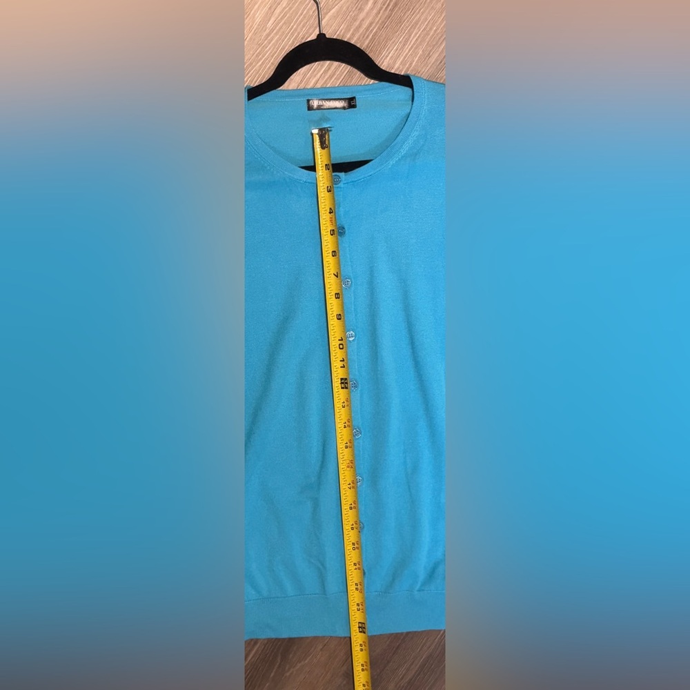 Urban Coco Lightweight Turquoise Button-Front Car… - image 4